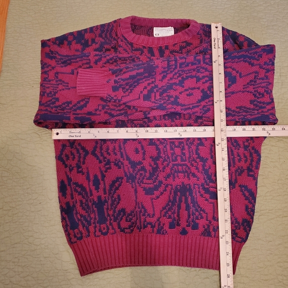 Vintage Lord Jeff Grandpa Sweater Red Blue - Picture 6 of 6